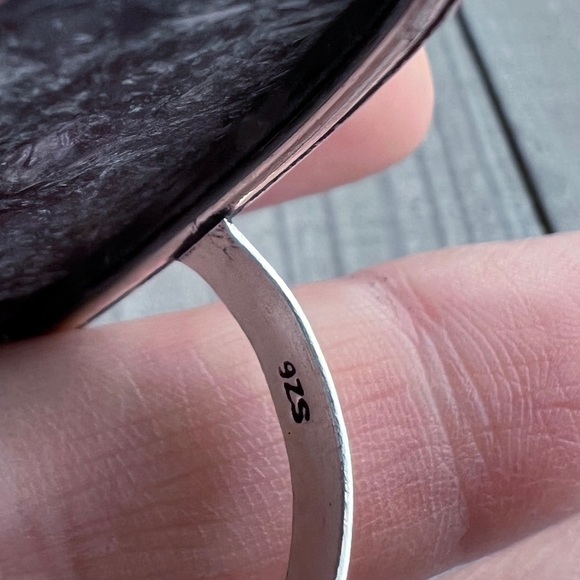 Charoite Long Chunky Ring Size 9.5 Sterling Silver 925 New - Picture 11 of 11